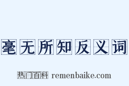 毫无所知反义词是什么意思的图片